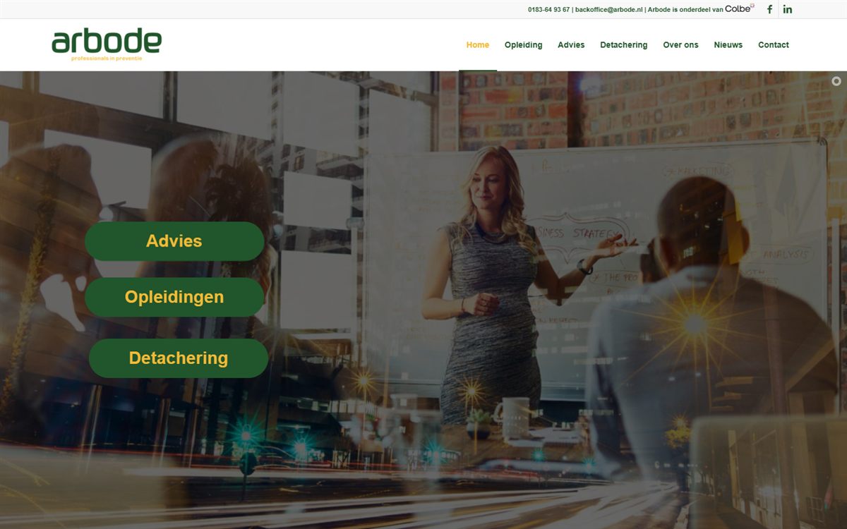 Homepage van Arbode (arbode.nl)