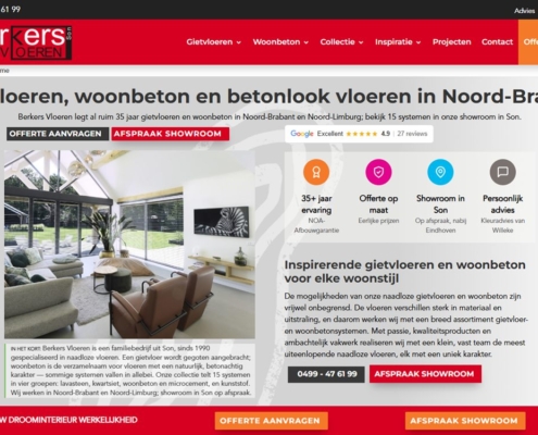 Homepage van Berkers Vloeren (berkersvloeren.nl)