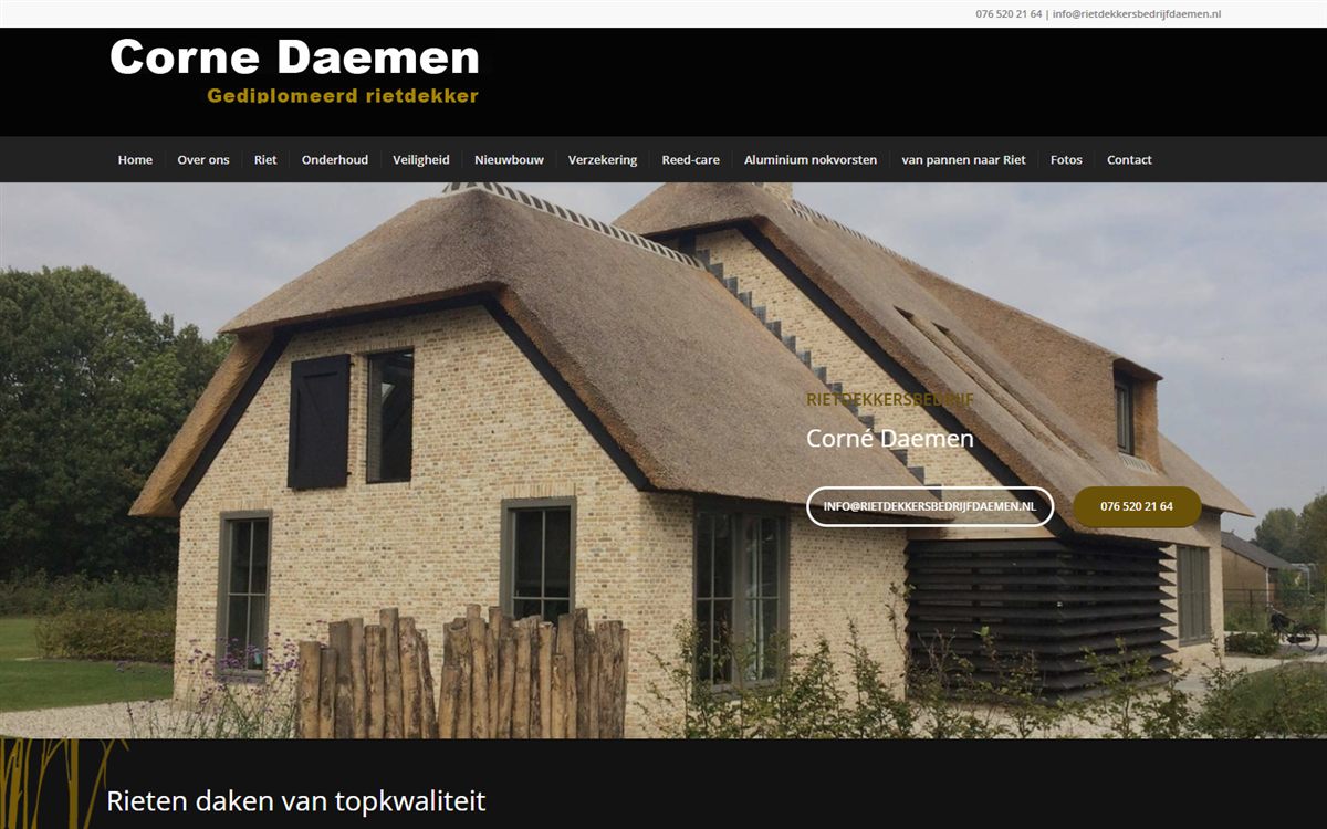 Homepage Rietdekkersbedrijf Daemen