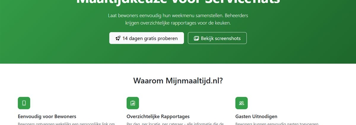 MijnMaaltijd.nl – maaltijdkeuze voor serviceflats